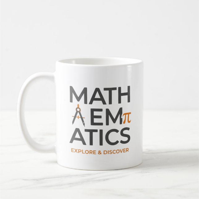 Caneca De Café Math Teacher Typography Design (Esquerda)