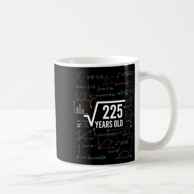Caneca De Café Mathematics Square Root 225 Years Old, Funny Math  (Direita)