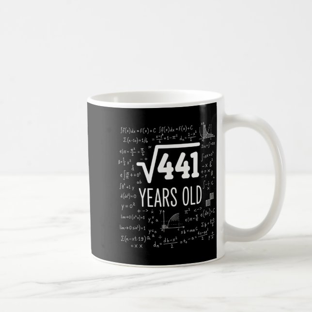 Caneca De Café Mathematics Square Root 441 Years Old, Clever Math (Direita)