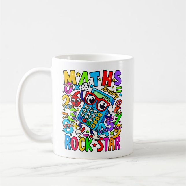 Caneca De Café Maths Rock Star Mug | Number Day Teacher Gift (Esquerda)