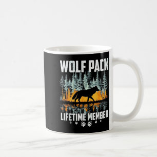 Caneca De Café Matilha de Lobos Uivando Lobo Membro Vitalício Vid