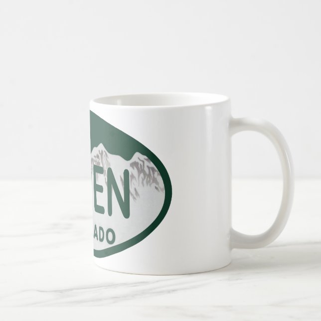 Caneca De Café Matrícula de Aspen Colorado (Direita)