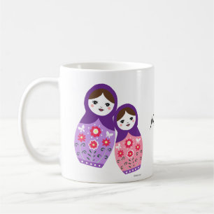Caneca De Café Matryoshka bonitinha russa nidificando bonecas Mã