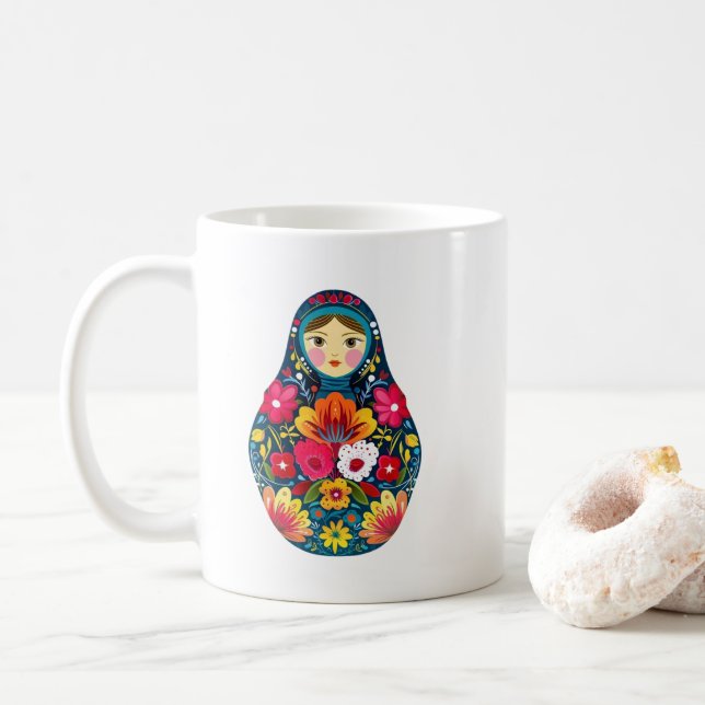 Caneca De Café Matryoshka Doll (Com Donut)