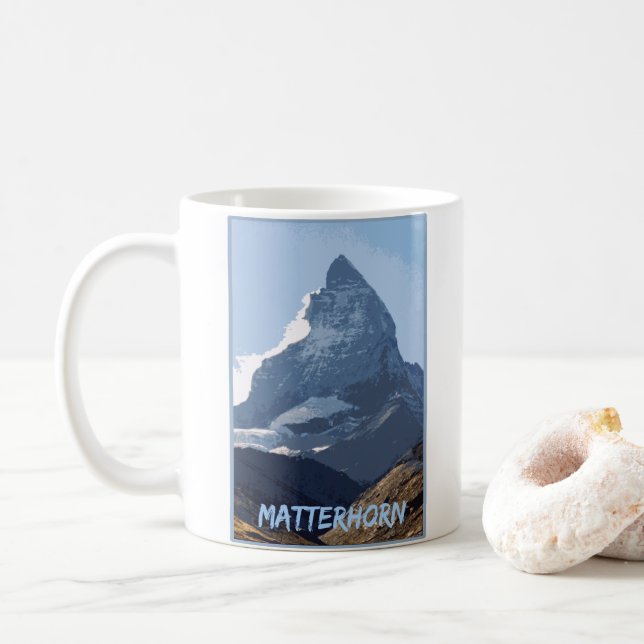 Caneca De Café Matterhorn Legal Mountain Design, Suiça (Com Donut)
