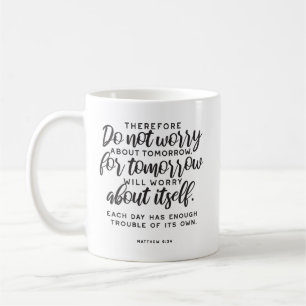 Caneca De Café Matthew 6:34 Bíblia Verse