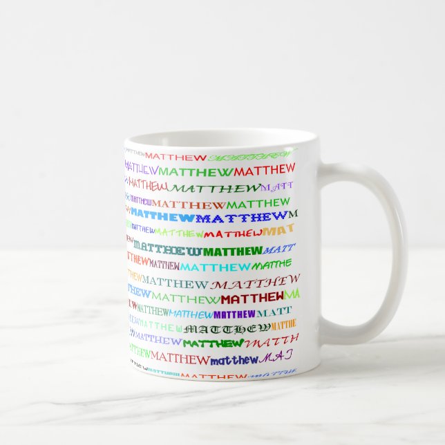 Caneca De Café Matthew Design de texto II Mug II (Direita)