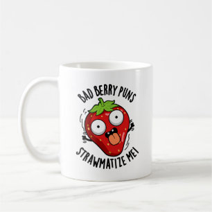 Caneca De Café Mau Berry Puns Palha Matize-Me Strawberry Pun