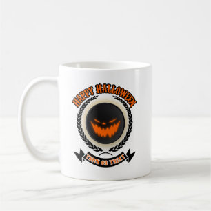 Caneca De Café Mau do Dia das Bruxas Cara de Abóbora Noite Estran
