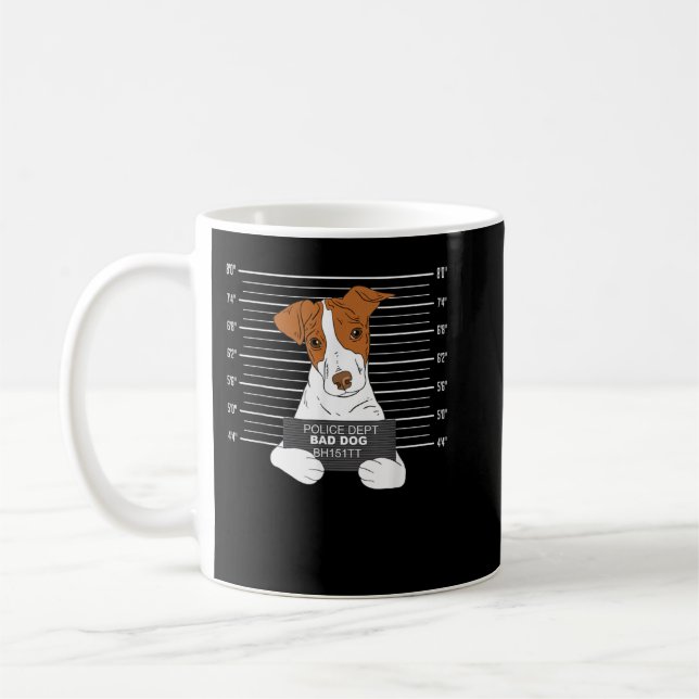 Caneca De Café Mau Jack Russell Terrierhirt Jail Prisoner Dog Tee (Esquerda)