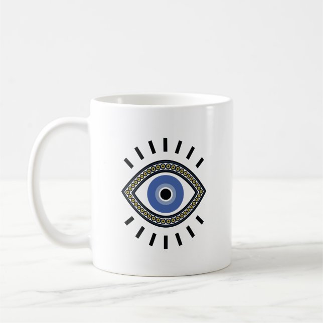 Caneca De Café Mau, símbolo de proteção ocular, olhos azuis  (Esquerda)
