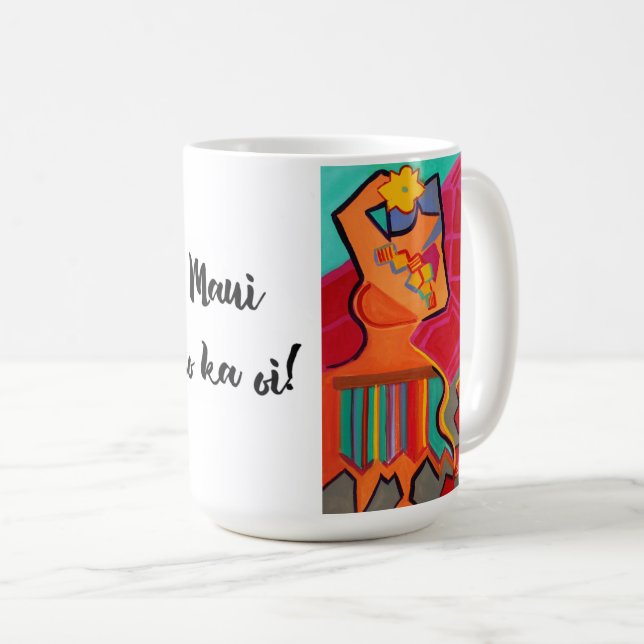 Caneca De Café Maui Mod Hula Girl Mug (Frente Esquerda)