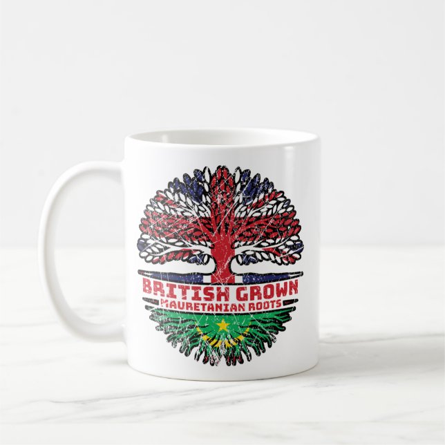 Caneca De Café Mauretania Mauretania British Tree Roots Flag (Esquerda)