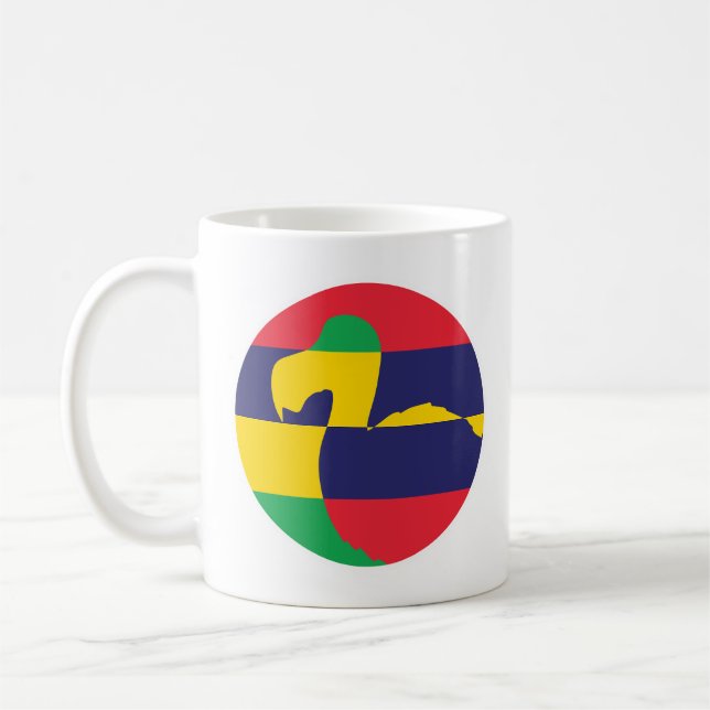 Caneca De Café Maurícia Dodo Bandeira Nacional Maurícia (Esquerda)