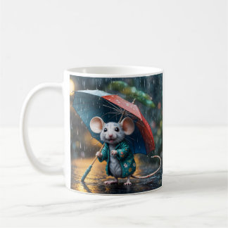 Caneca De Café Maus mit Schirm Postcard
