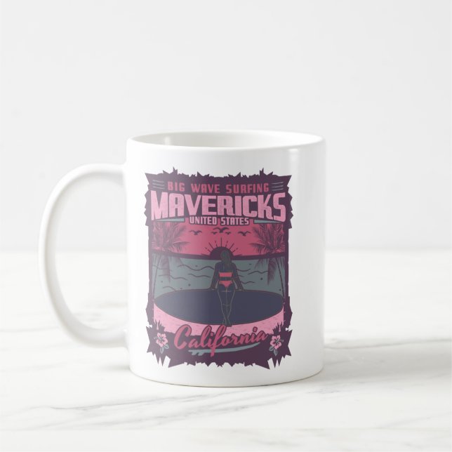 CANECA DE CAFÉ MAVERICKS CALIFORNIA - BIG WAVE SURFING (Esquerda)