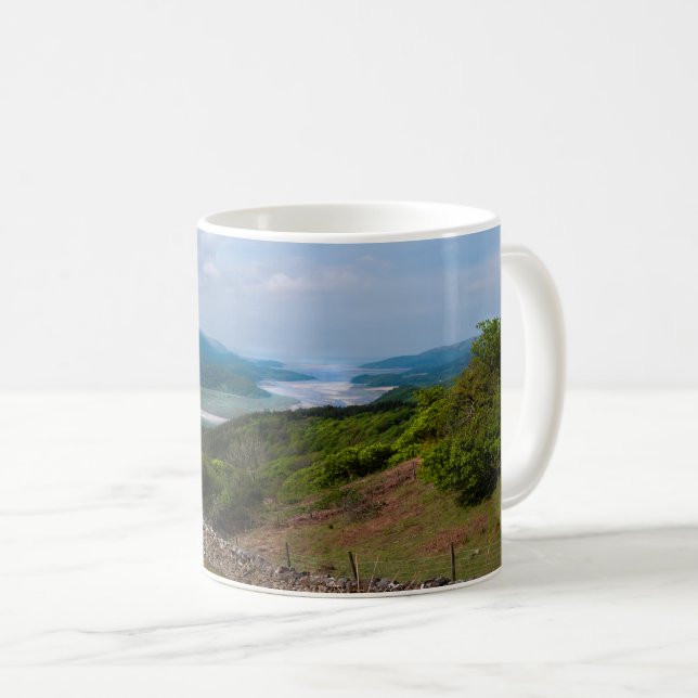 Caneca De Café Mawddach Estestuário Welsh Snowdonia Panorama (Frente Esquerda)