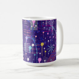 Caneca De Café Maximalist Abstract on Purple