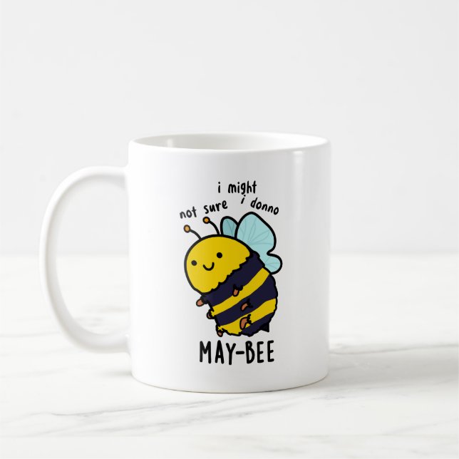 Caneca De Café May-Bee Engraçado Insett Bee Pun (Esquerda)