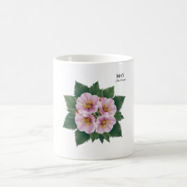 Caneca De Café May Birthday Hawthorn Bloom: Floral Personalizado