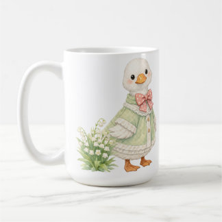 Caneca De Café May chic Goose lily of the valley illustration