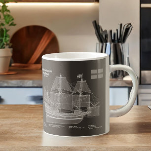 Caneca De Café Mayflower - Navio Planos de Impressão Bluetooth PD