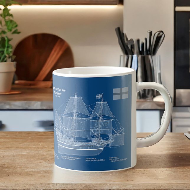 Caneca De Café Mayflower - planos de projeto de navio ABD (Criador carregado)