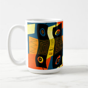 Caneca De Café Maz Noughts & Wavy Squares Verificar Abstrato 6b 1