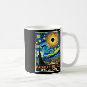 Caneca De Café Mazatlan Mexico Total Solar Eclipse 2024 Starry Ni