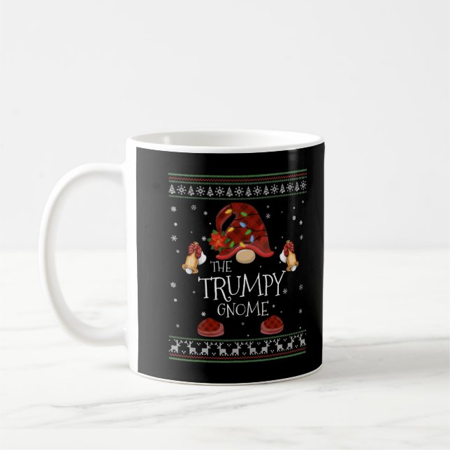 Caneca De Café mb Trumpy Gnome Búfalo Xadrez Luz de Natal Camisa  (Esquerda)