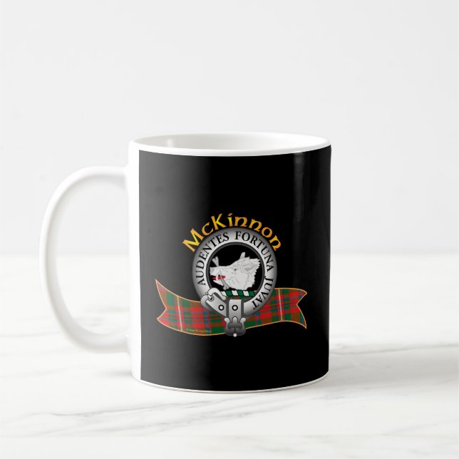 Caneca De Café Mckinnon Clan Tan Crest Motto (Esquerda)