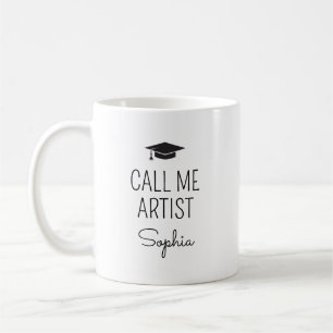 Caneca De Café Me Chame Artista Nome Personalizado