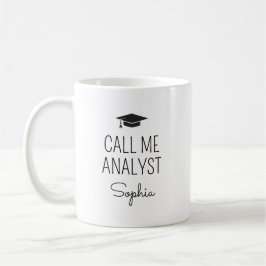 Caneca De Café Me Chame Nome Personalizado Analista