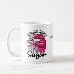 Caneca De Café Me Dê Alguns Lábios Gotejantes de Açúcar Dia dos N