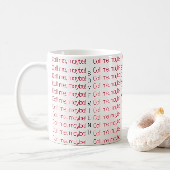 Caneca De Café Me ligue, talvez Namorado Mug. (Com Donut)