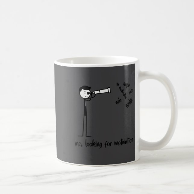 Caneca De Café Me Looking For Motivation Funny Stickman Figures  (Direita)