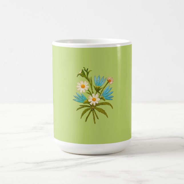 Caneca De Café Meadow Flowers Embroidery – Botanical Fantasy Cozy (Centro)