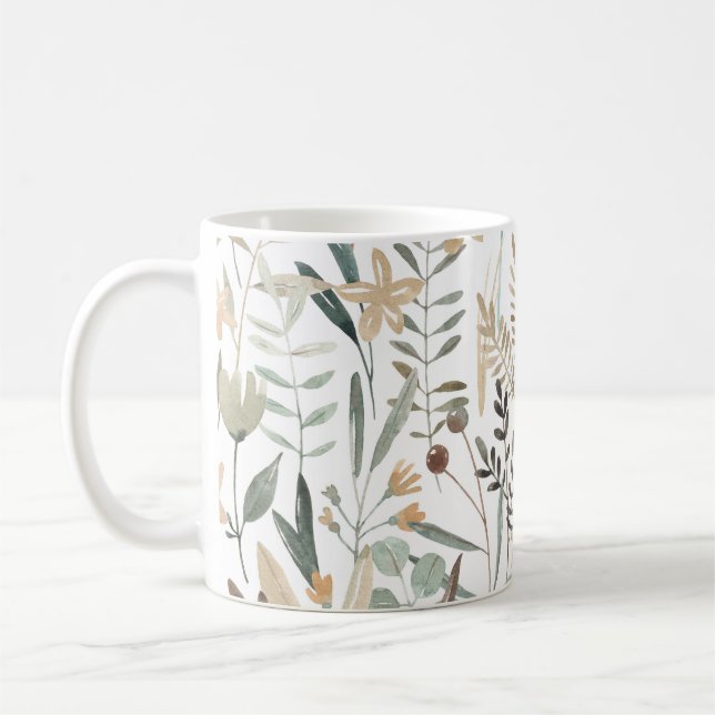 Caneca De Café Meadow Wildflower: Watercolor Charm. (Esquerda)