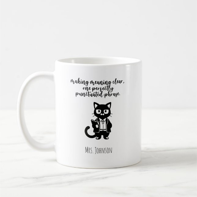 Caneca De Café Meaning Clear Perfectly Punctuated Phrase Grammar (Esquerda)