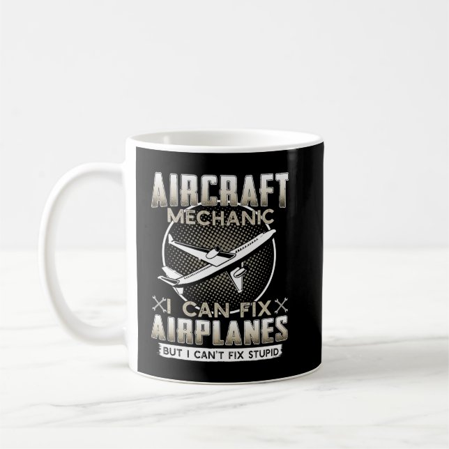 Caneca De Café Mecânica de Aeronaves Eu posso consertar aviões, m (Esquerda)