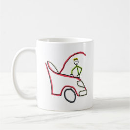 Caneca De Café Mecânico de Carros Stickman