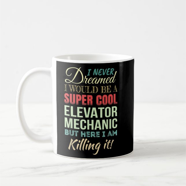 Caneca De Café Mecânico de Elevador Divertido (Esquerda)