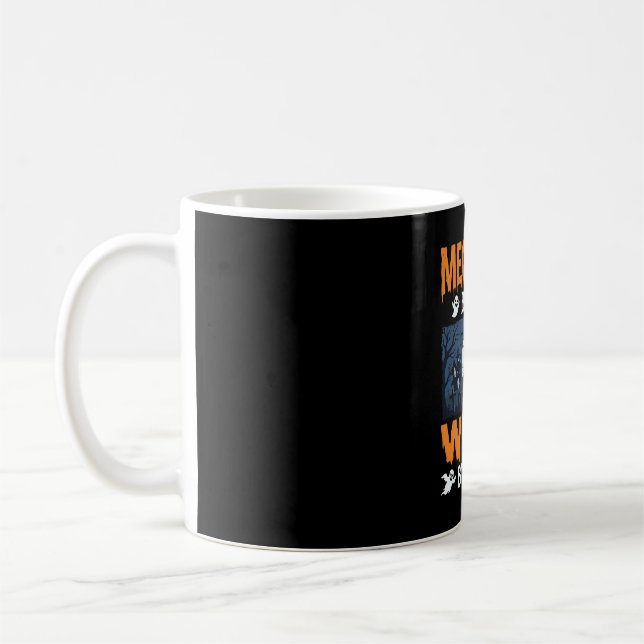 Caneca De Café Mecânico do Dia das Bruxas, Bruxa à Noite (Esquerda)