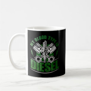 Caneca De Café Mecânico Funny Diesel Presente Meu Tipo De Sangue 