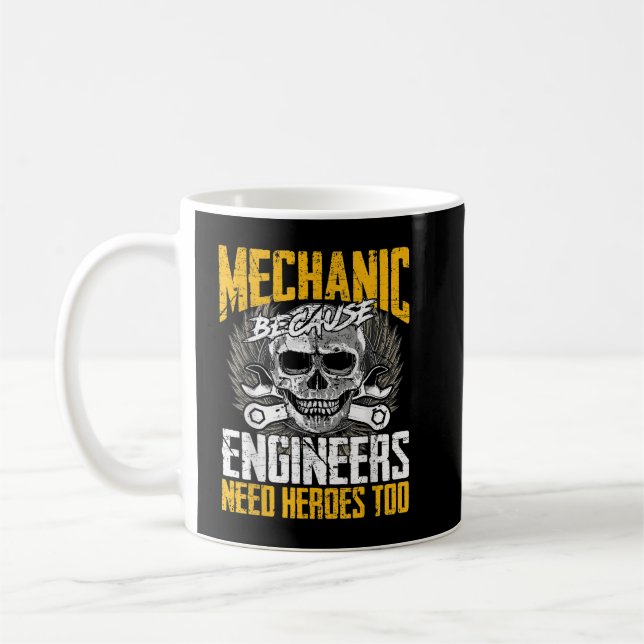 Caneca De Café Mecânico Porque Engenheiros Precisam De Heróis Tam (Esquerda)