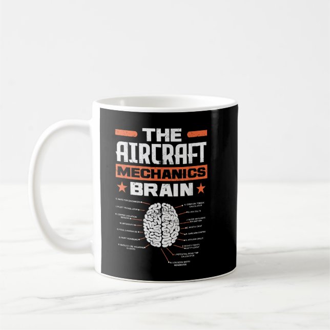 Caneca De Café Mecanismos aeronáuticos Cérebro Aviação Aeronave F (Esquerda)
