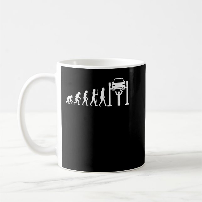Caneca De Café Mechanic Evolution  Mechanic Gift Car Mechanics Te (Esquerda)