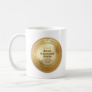 Caneca De Café Medalha de Ouro Realista 3D Personalizável e Premi