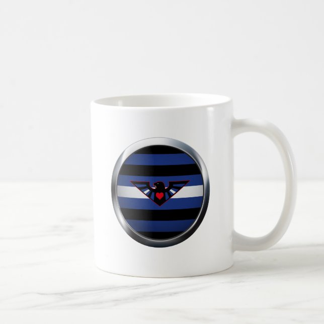 CANECA DE CAFÉ MEDALHÃO DE COURO DO ORGULHO DE EAGLE (Direita)