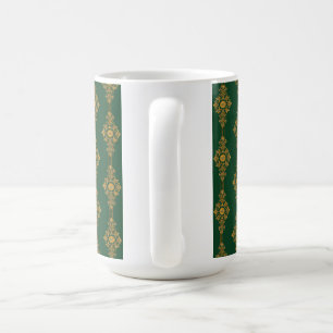 Caneca De Café Medalhão Verde Floresta Festivo